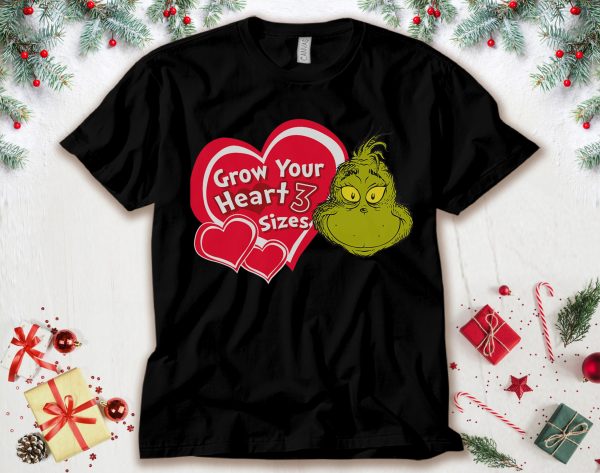 Dr. Seuss Grinch Grow Your Heart Christmas Unisex T Shirt