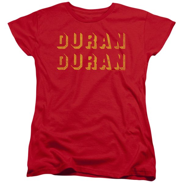 Duran Duran Negative Space Womens T Shirt Red_5788