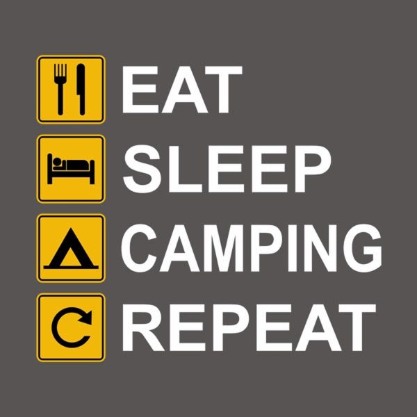 Eat Sleep Camping Repeat – T-shirt