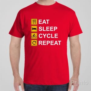 Eat Sleep Cycle Repeat T shirt 1