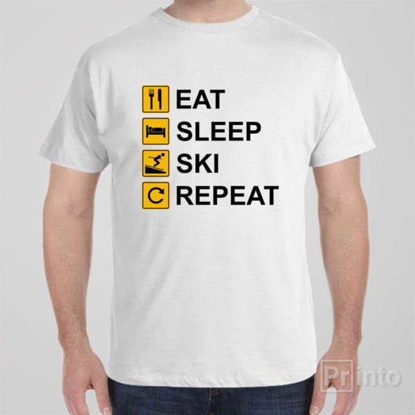 Eat Sleep Ski Repeat – T-shirt