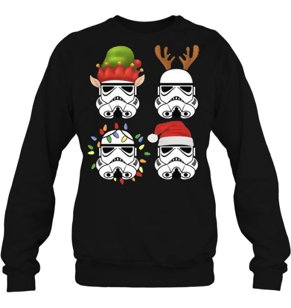 Elf Reindeer Christmas Lights Santa Stormtrooper Sweater Shirt