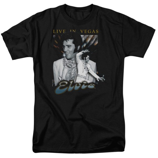 Elvis Presley Live In Vegas Mens T Shirt Black_3087