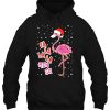 Fa La Mingo Cute Pink Flamingo Santa Hat Merry Christmas Hoodie Shirt