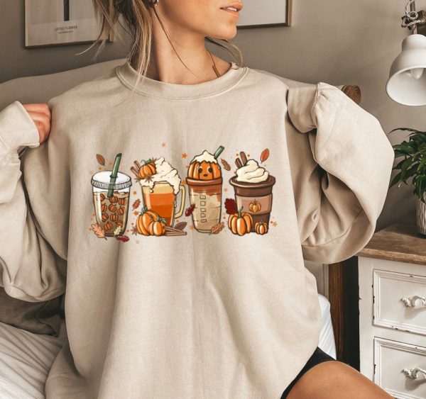 Fall Coffee Cute Halloween Pumpkin Latte Drink Cup Shirt