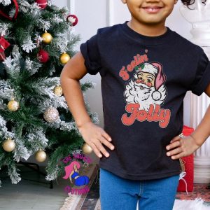 Feelin Jolly Santa Baby Christmas Shirt Kids