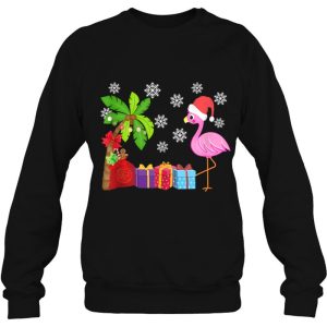 Flamingo Santa Hat Christmas In July Hawaiian Lover Holiday Shirts