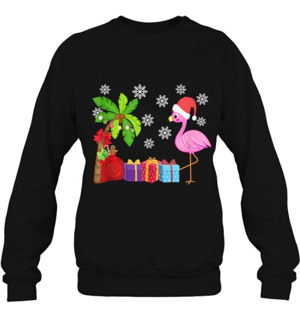 Flamingo Santa Hat Christmas In July Hawaiian Lover Holiday Shirts