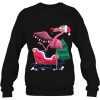 Flamingo Santa Hat Christmas Lights Sledge Shirt For Babies