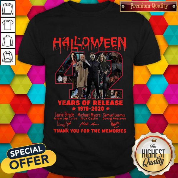 Friday The 13th 11th Anniversary 2009-2020 Thank You For The Memories Signatures Halloween Shirt