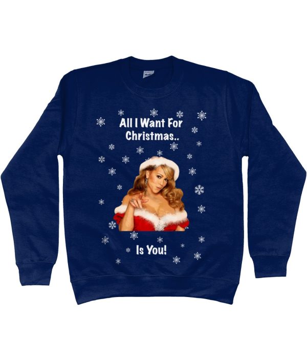 Funny Christmas Jumper Mariah Carey All I Want For Is You Sweatshirt