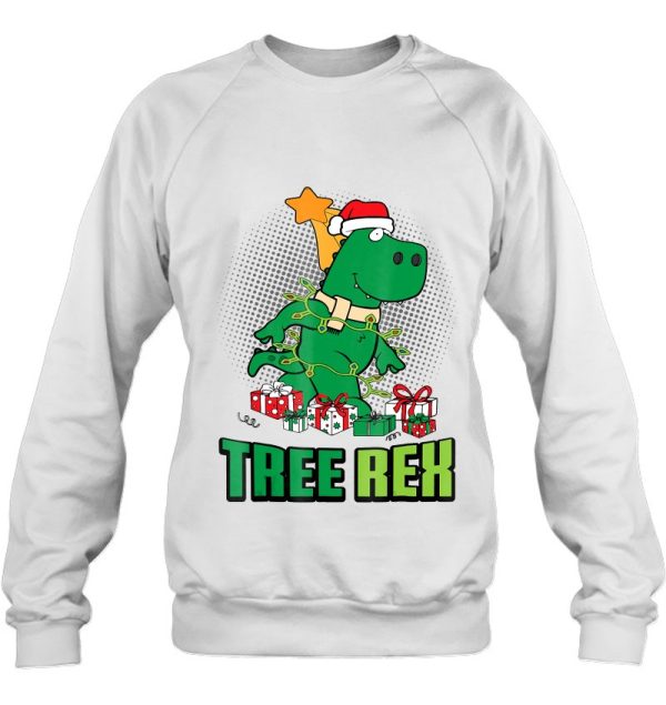 Funny Cute Christmas Dinosaur Dino Tree Rex Sweatshirt