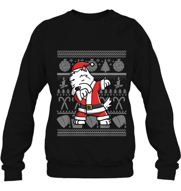 Funny Dabbing Westie Dog Ugly Christmas Sweatshirt