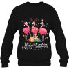 Funny Flamingo Lights Santa Hat Sweater Xmas Tree Christmas Shirt