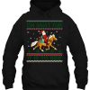 Funny Horse Rider Santa Claus Ugly Christmas Hoodie Gift Xmas