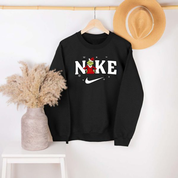 Funny Meme Grinch Nike Christmas Sweatshirt