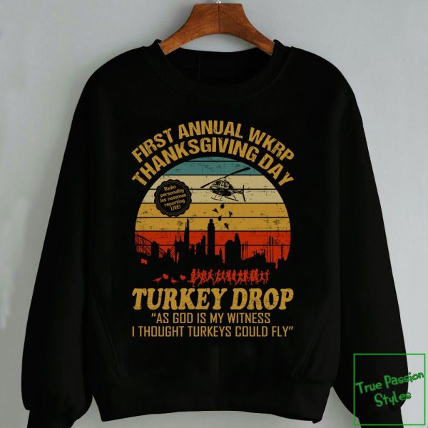 Funny Thanksgiving WKRP Turkey Drop Vintage T-Shirt