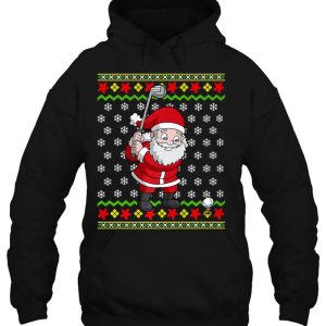 Golfer Ugly Christmas Sweater Santa Claus Golf Golfing Gift Premium Hoodie Shirt