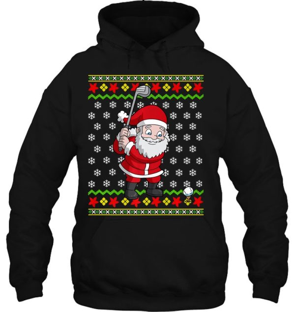 Golfer Ugly Christmas Sweater Santa Claus Golf Golfing Gift Premium Hoodie Shirt