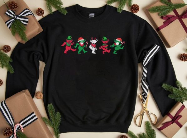 Grateful Dead Bears Dancing Christmas Gift Sweatshirt