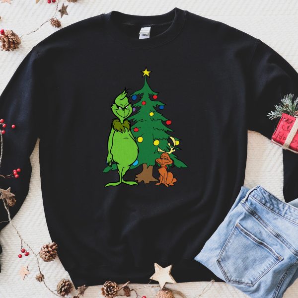 Grinch And Max Christmas Tree Holiday Shirt
