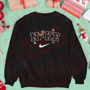 Grinch Nike Funny Christmas Crewneck Sweatshirt