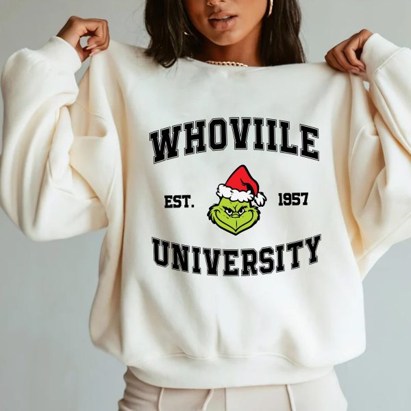 Grinch Whoville University Merry Grinchmas Sweatshirt