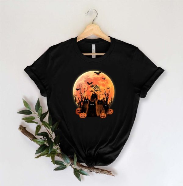 Halloween Black Cat Oversized Shirt Comfort Colors