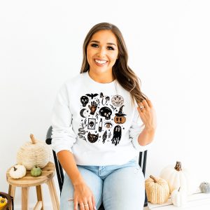 Halloween Doodles Vintage Fall Apparel Witchy Shirt