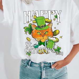 Happy St Catricks Day Lucky Cat Sweatshir 1
