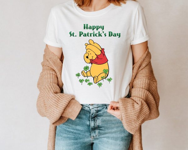 Happy St Patricks Pooh Winnie Family Matching Shirt