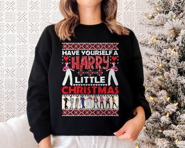 Harry Little Musician Christmas Fine Line Album Fans Sweatshirt