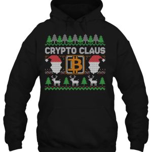 Ho Hodl Crypto Santa Claus Bitcoin Ugly Christmas Sweater Hoodie