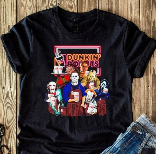 Horror Characters Dunkin’ Donuts Halloween Vintage T-Shirt