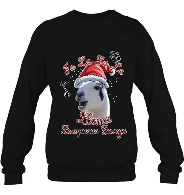 Humorous Christmas Carol Singing Llama Lampasas George Shirts