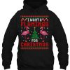 I Want A Flamingo For Christmas Ugly Xmas Sweater Hoodie Shirt