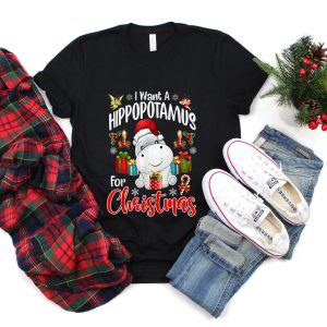 I Want A Hippopotamus For Christmas Cute Santa Shirt Xmas Gift