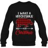 I Want A Hippopotamus For Christmas Hippo Buffalo Plaid Sweatshirt