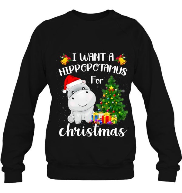 I Want A Hippopotamus For Christmas Hippo Clause Xmas Shirt