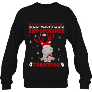 I Want A Hippopotamus For Christmas Shirt Xmas Hippo Sweatshirt