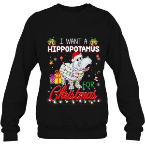 I Want A Hippopotamus For Christmas Shirts Xmas Hippo Kids