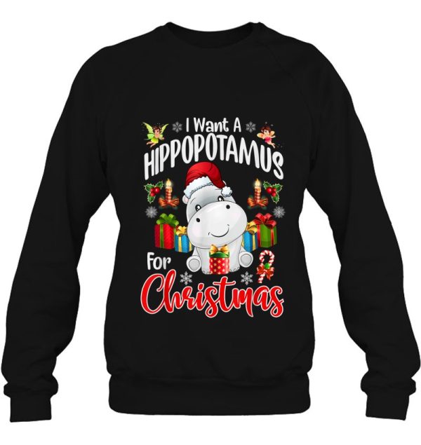 I Want A Hippopotamus For Christmas Xmas Hippo Kid Shirts