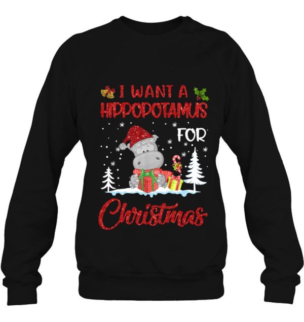 I Want A Hippopotamus For Christmas Xmas Hippo Sweatshirt