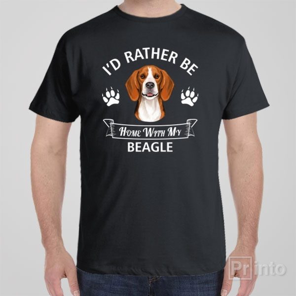 I’d rather stay home with my Beagle – T-shirt