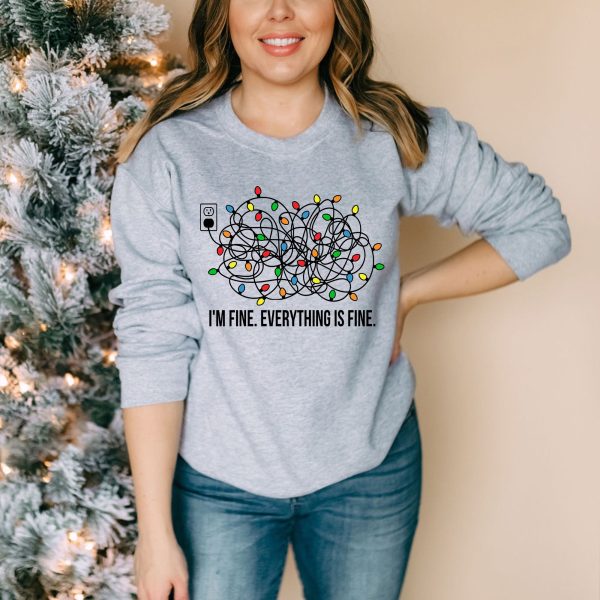 I’m Fine Everything Is Christmas Lights Sweatshirt