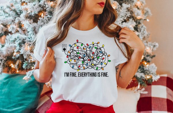 I’m Fine Everything Is Christmas Lights Sweatshirt For Men Womens