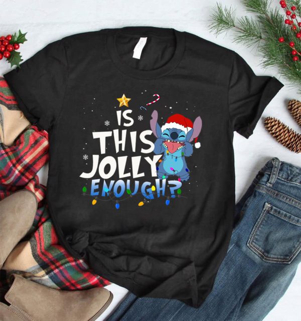 Is This Jolly Enough Stitch Christmas Unisex Shirt