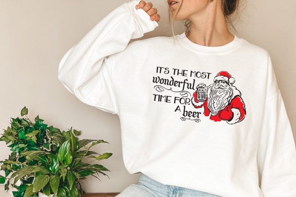 It’s The Most Wonderful Time For A Beer Funny Christmas Sweatshirt