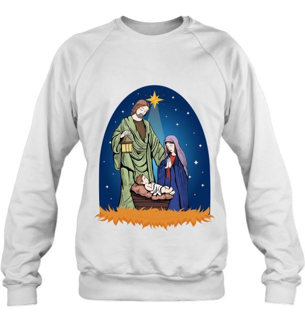 Jesus Nativity Scene True Story Christian Christmas Sweatshirts