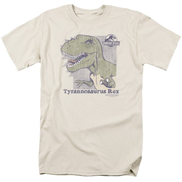 Jurassic Park Retro Rex Mens T Shirt Cream